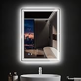ANNWA 28"x 36" LED Bathroom Mirror with Anti-Fog, Dimmable Backlit + Front Lit, LED Bathroom Vanity Mirror for Wall, Memory F
