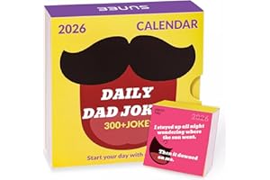 SUNEE Dad Joke Calendar 2026, Tear-Off Desk Calendar for Dad Joke Lovers, White Elephant Gift, Funny Christmas Gift, Stocking Stuffer Present for Men & Women, 365 Daily Jokes & Puns for