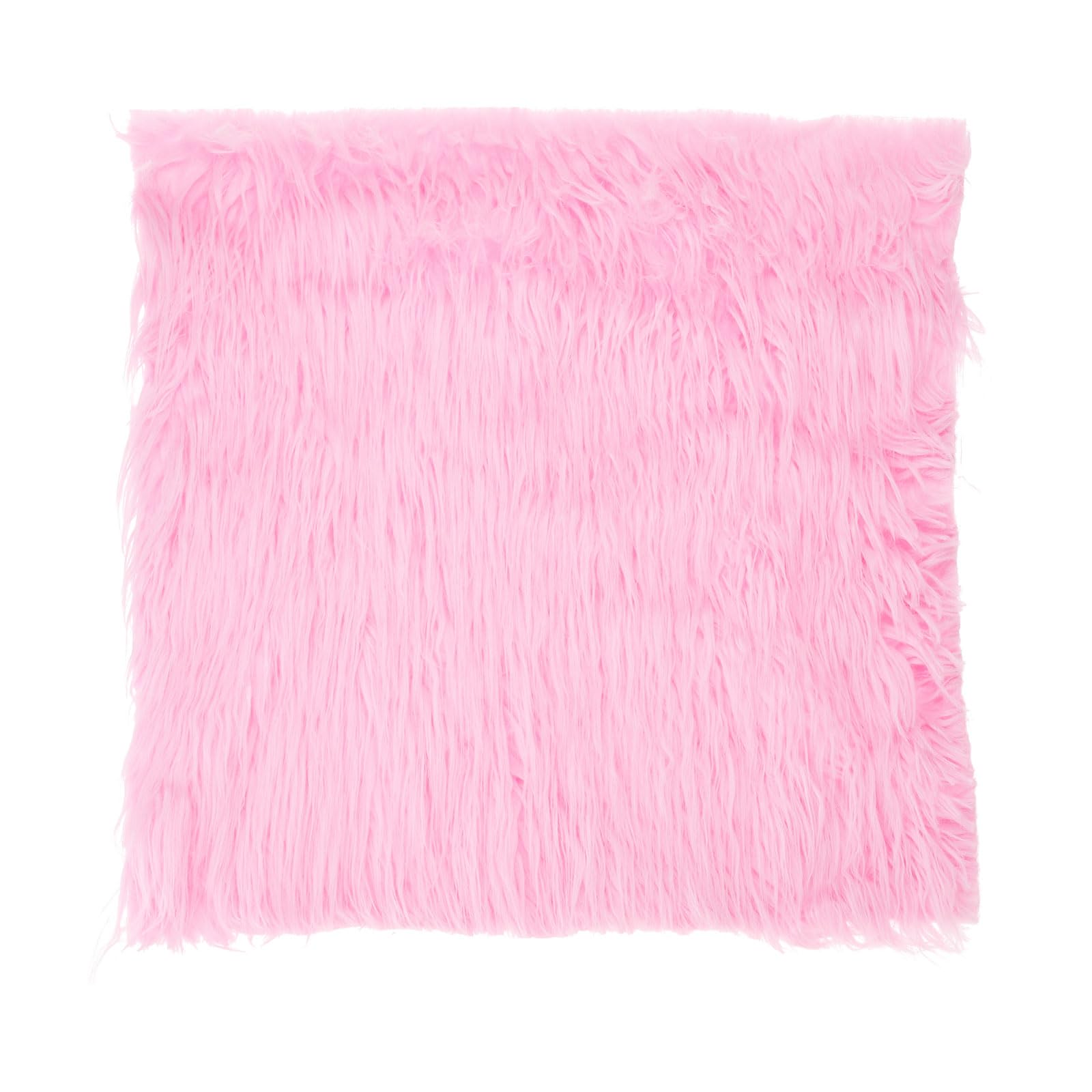 DMiotech 20"x20" Pale Pink Faux Fur Square Fabric, Fluffy Faux Fur for Crafts, Gnomes, Animal Costumes, Cushions