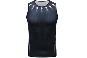 Red Plume Men's Muscle Tank Top Sleeveless T-Shirts Baselayer Tees Cool Dry Compression Shirts Running Sports Vest