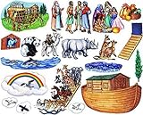 Story Time Felts Noah's Ark Bible Felt Figures for Flannel Board Stories Noah Animals Ark Toggle Precut (Adult 3.5