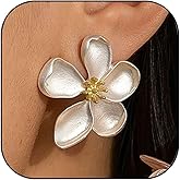 Flower Stud Earrings for Women Large Flower Statement Earrings Chunky Gold Floral Earrings Summer Spring Jewelry Gift for Women