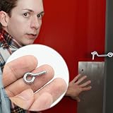 SZXMDKH 2 Inch Cabin Hook Set 4 Pack Galvanized Iron Door Window Latch Silver view 6