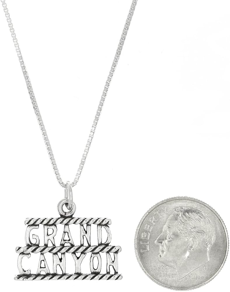 High Quality Merchandise And Convenient Honest Service Lgu Sterling Silver Oxidized One Sided Grand Canyon Charm Pendant With Polished Box Chain Necklace Counter Genuine Www Ust Edu