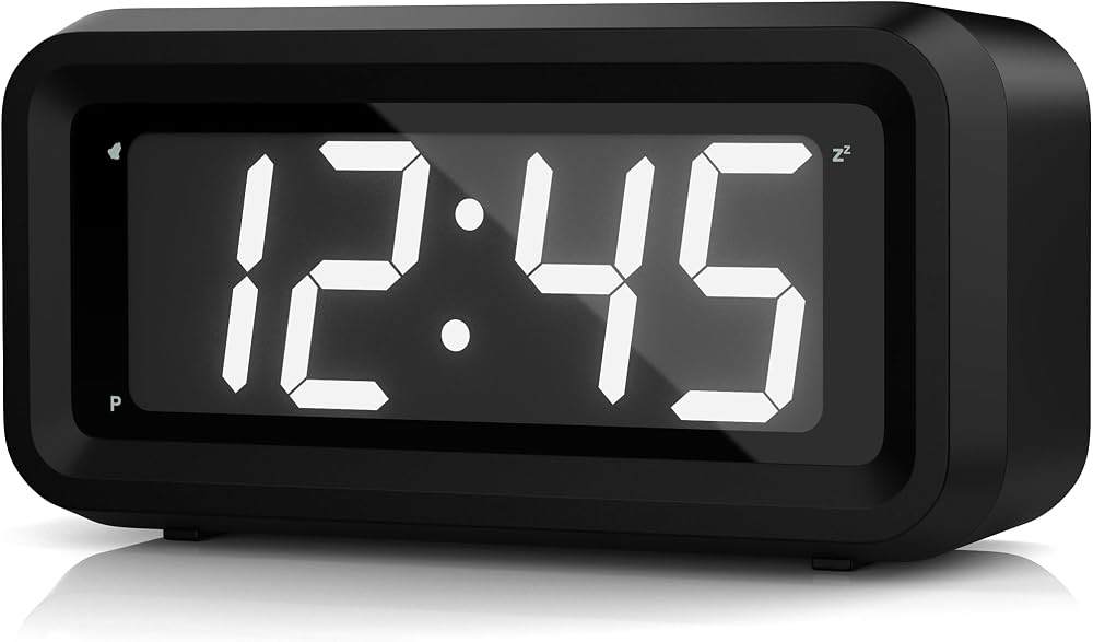 KWANWA Battery Alarm Clock 1.2" LED Display 12/24Hr Snooze Brightness