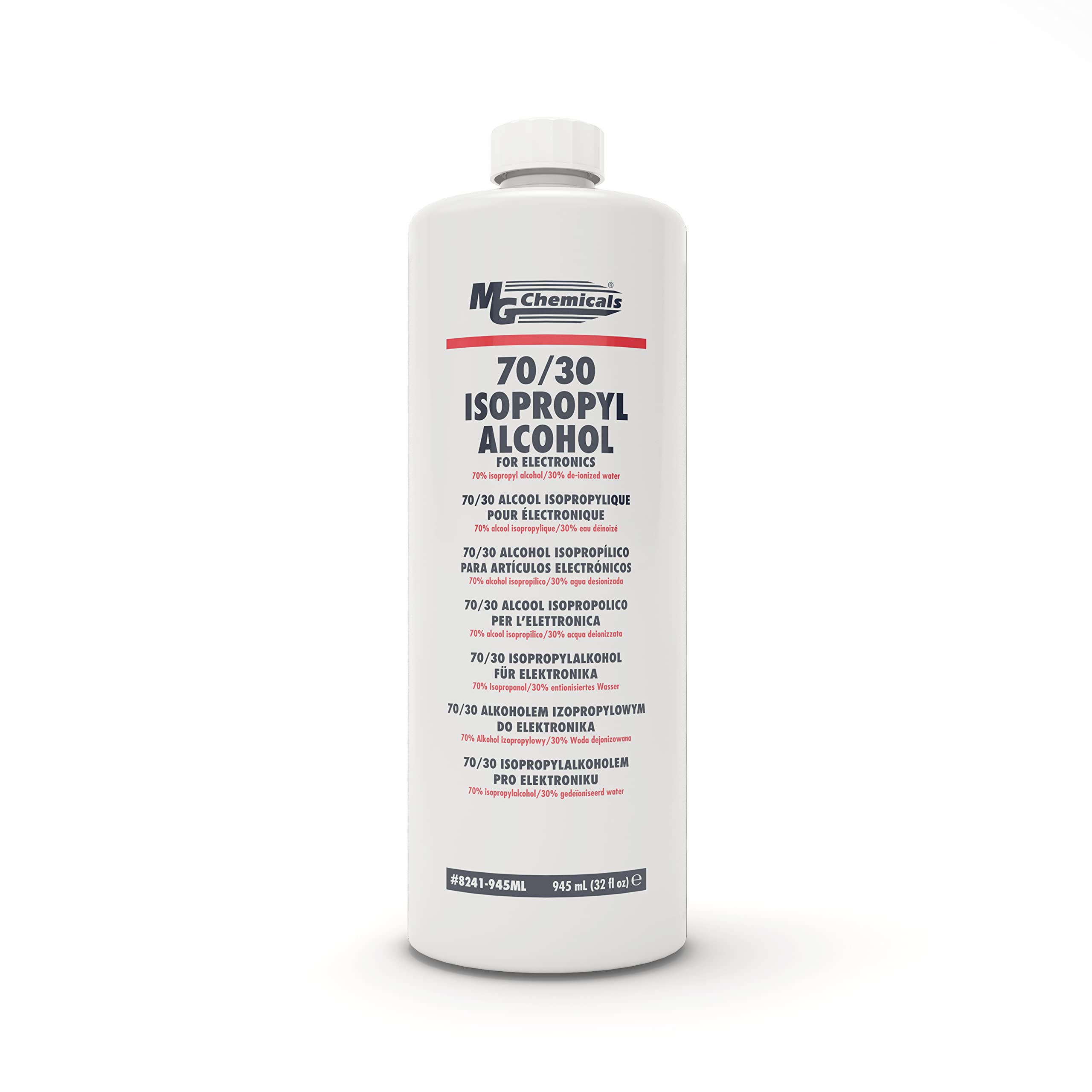 MG Chemicals 8241 70/30 Isopropyl Alcohol Electronics Cleaner, 945mL Bottle