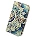 Galaxy S5 Case,Bcov Green Circular Mandala Wallet Flip Leather Cover Case with Credit Card Slot ID Card Holder Kickstand for Samsung Galaxy S5