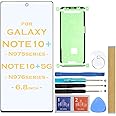 NOTE 10+ Plus Outer Lens Screen Front Glass Replacement for Samsung Galaxy NOTE 10+ Plus N975 Series NOTE 10+ Plus 5G N976 Series 6.8" (Black)