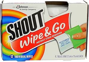 Shout Wipe &amp; Go Instant Stain Remover Wipes 12 ea (Pack of 3)