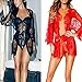 GONKOMA Women's Lace Underwear Women Transparent Lace Lingerie Dress Nightwear (S, Black-1)