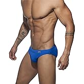 NUJOLI Mens Swim Briefs Sexy Bikini Swimwear Quick Dry Drawstring Retro Swimsuit with Pad