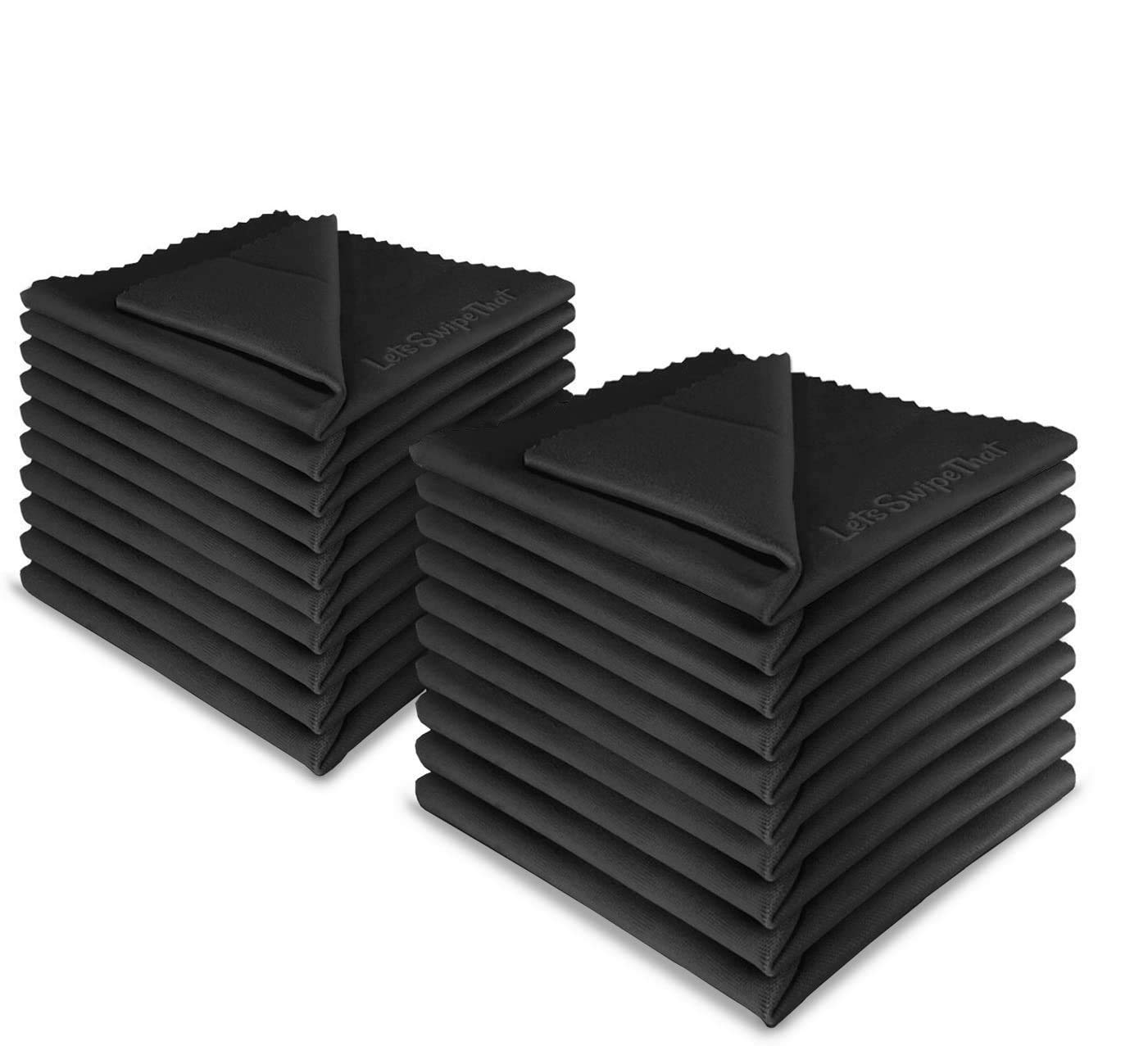 LetsSwipeThat® Microfiber Cleaning Cloth [20x Pack – 20x20cm] – Lens & Glasses Cleaner Cloth