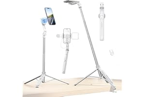 ULANZI TT88 Magnetic Tripod for iPhone 17, 57" Extendable Selfie Stick w Remote, 2-in-1 Phone Clip & Dual Cold Shoe Mounts-Lightweight Phone Tripod Stand for Vlogging, Travel, Video Recording, White