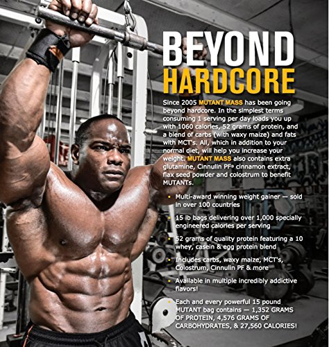 Mutant Mass, Whey Protein Weight Gainer and Muscle Builder, Triple Chocolate, 15 Pound