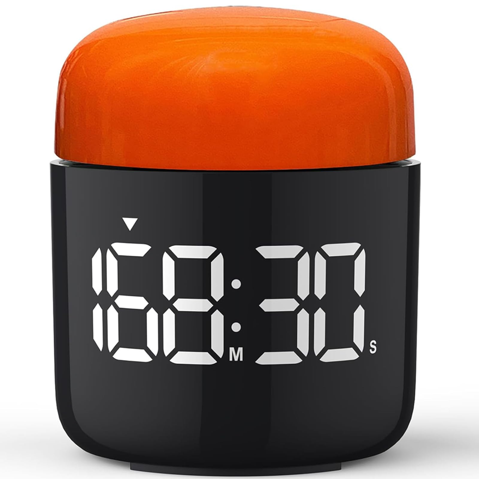 Table Timer Stopwatch, Large Led Display, Simple Manual Rotation Count Down & Up, Adjustable Volume & Brightness, Easy to Use, Vintage No Ticking Time Management Clock, Loud Alarm or Silent (Orange)