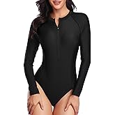 Daci Women Long Sleeve Rash Guard One Piece Swimsuit Zipper Surfing Bathing Suit UPF 50