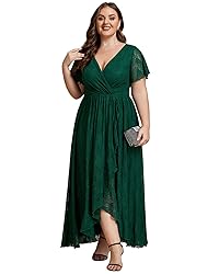 Ever-Pretty Plus Women's V Neck Ruffles Sleeves