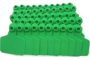 NOMAL Blank Cattle Ear Tags 100 Pieces Livestock Ear Tags for Cow Swine Sow Sheep (Green)