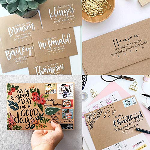 Supla 150 Pcs A7 Envelopes Brown Kraft Invitation Envelopes 5 x 7 Envelopes Self Seal Business Envelopes Photo Envelopes Greeting Card Blank Envelopes for Weddings Invitations Baby Shower Stationery