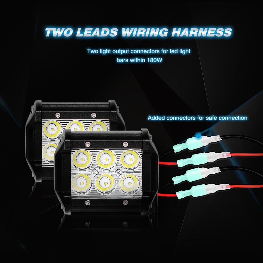 Nilight 10011W 16AWG Wiring Harness Kit-2 Leads LED Light Bar 12V On/Off 5 Pin Rocker Switch Power Relay Blade Fuse for Jeep Boat Trucks, 2 Years Warranty: Automotive