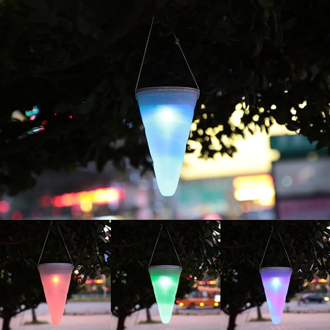 Solar Hängeleuchte, Lixada 3er LED Hängende Solarleuchte Kegelförmige