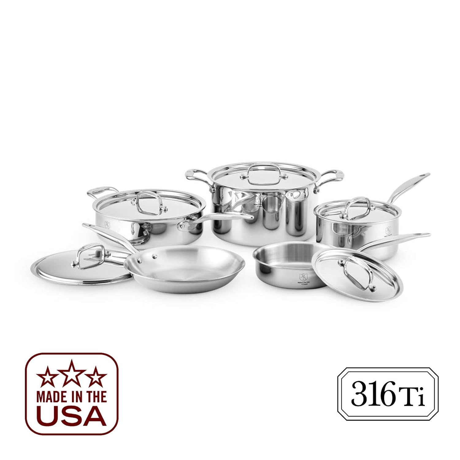 Buy Heritage Steel 10 Piece Cookware Set Titanium Strengthened 316Ti