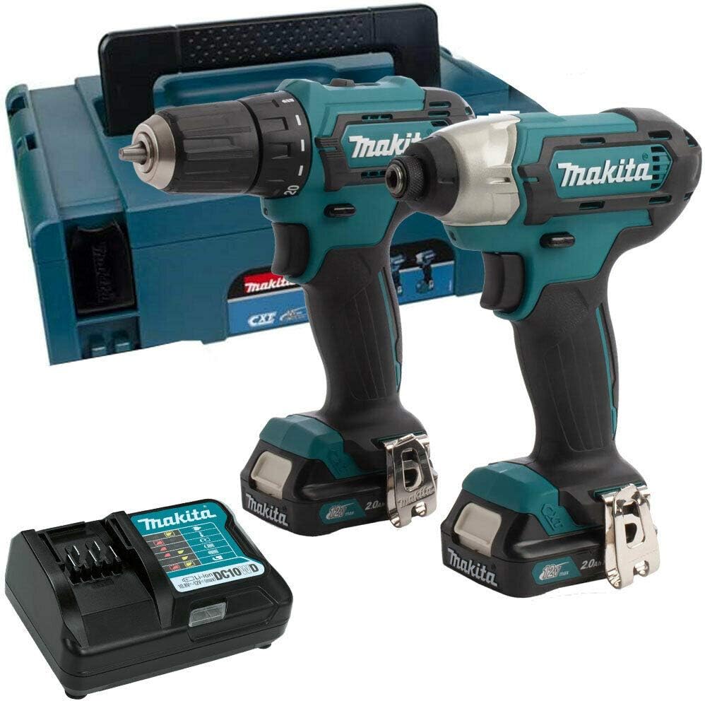 Makita CLX224AJ 12V CXT 2 Piece Cordless Kit 2x 2.0Ah Batteries Charger Case