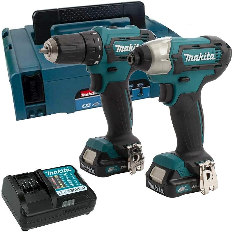 Makita CLX224AJ 12V CXT 2 Piece Cordless Kit 2x 2.0Ah Batteries Charger Case