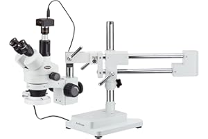AmScope SM-4TPZ-FRL-5M Digital Professional Trinocular Stereo Zoom Microscope with Simultaneous Focus Control, WH10x Eyepiece