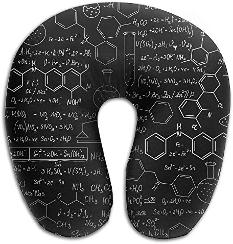Memory Foam Neck Pillow Abstract Psychedelic Science Chemistry Comfy Soft U-Shape Travel Pillow Head Support For Travel Office Sleeping