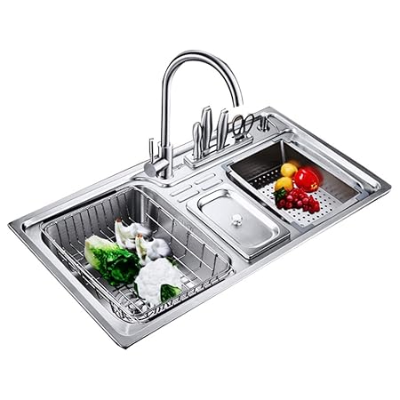 Fregadero De Cocina Redondo De Acero Inoxidable Con Grifo Incluido, 490mm, Ideal Para Encimera, Fácil De Instalar Y Limpiar