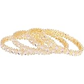 Efulgenz Indian Bangles for Women Faux Kundan Bracelet Set Indian Wedding Bridal Bracelet Bangle Set Party Fashion Statement Jewelry (4 Pcs)