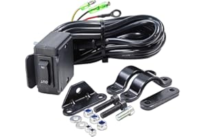 LLNSEAUTO 12V Toggle Winch Rocker Thumb Switch with Handlebar Control Line Mounting Bracket Kit Winch Switch for ATV UTV | Fits for Polaris Sportsman RZR Warn Badlands Arctic Cat Champion KFI Ramsey Master Lock
