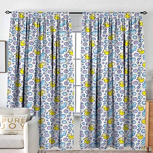 Blackout Curtains Baby Washing Time Themed Image With Soap Bubbles