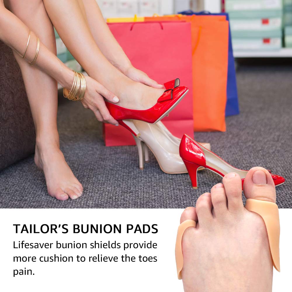 Dr. Foot Bunion Protector Pads, Toe Guards For Pinky Toes and Big Toes, Tailors Bunion Gel Shields Cushion