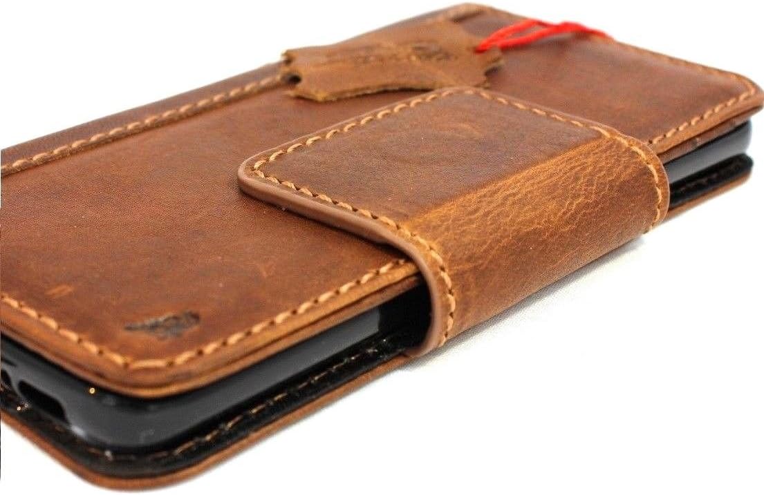 Genuine Real Tan Leather Case for Samsung Galaxy S9 Plus Book Wallet Luxury Magnetic Closure Clasp Cover S Handmade Retro Id Holder Cards Slots s 9 daviscase top Grain