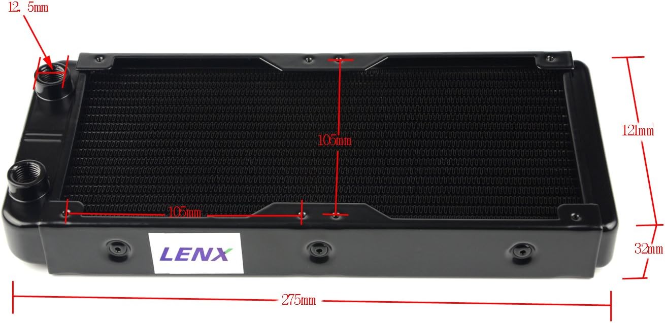 BXQINLENX 18 Pipe Aluminum Heat Exchanger Radiator for PC CPU CO2 Laser Water Cool System Computer 240mm(B) - Image 3