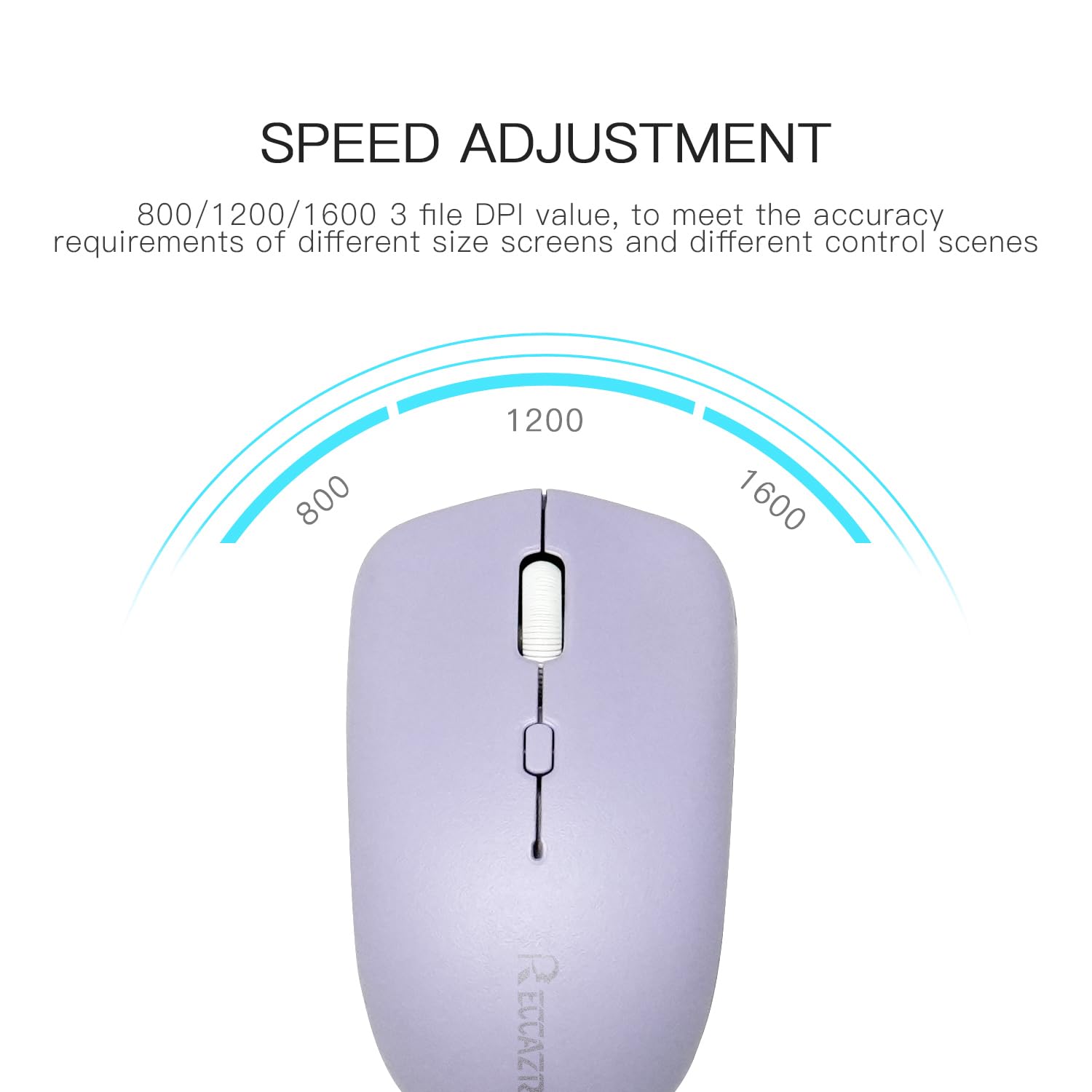 RECCAZR Wireless Keyboard and Mouse Combo, Full-Sized Wireless Keyboard and Adjustable DPI Mouse, 2.4GHz USB Receiver, Wireless Keyboard and Mouse for PC, Windows, Desktop, Laptop (Purple)