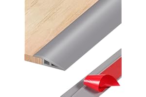 FUNNYFOX Floor Transition Strip Carpet to Tile, 3.4Ft Vinyl Door Threshold Flooring Edging Trim-PVC Door/Tile to Carpet Doorway Transition Strip for Laminate Vinyl Tile Wood Ramp Reducer-Gray 2/5" to 3/5"