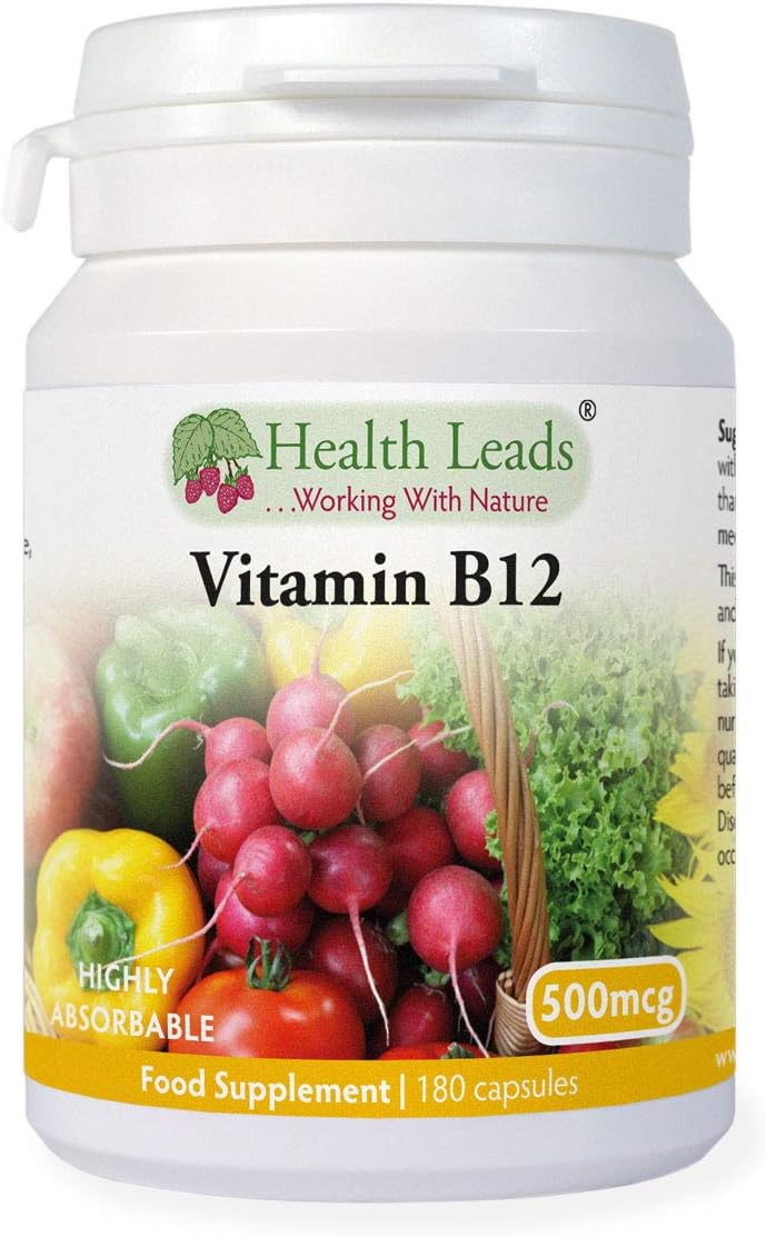 Vitamin B12 Methylcobalamin 500mcg 180 Capsules, Magnesium Stearate Free & No Nasties