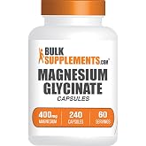 BulkSupplements.com Magnesium Glycinate Capsules - Magnesium Supplement, Highly Absorbed Form - Gluten Free, 4 Capsules per Serving (400mg), 240 Count (Pack of 1)