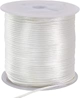 TONIFUL 1.5mm Nylon Satin Cord 60yds White for Jewelry Making Kumihimo Beading
