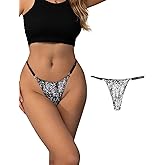 ohyeah G-String Thongs for Women Sexy Underwear Adjustable String Thong T-Back Bikini Panties Cotton Crotch Underpants, S-XXL