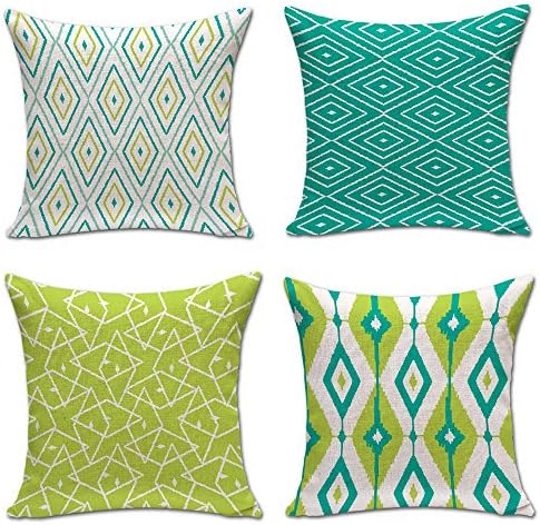 ZONK Geometric Decorative Throw Pillow Cover Sofa Car Office Pillowcase Cushion Cover 18x18inch, Set of 4