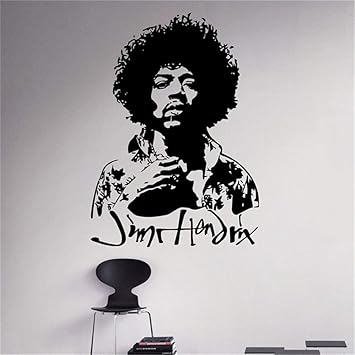 Etiqueta De La Pared Decoracion Jimi Hendrix Rock Guitarist