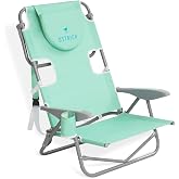 Ostrich the Heavy-Duty Backpacker, Portable Outdoor Beach Chair, Teal | Relaxing Tanning Pool Chair, Lightweight Adjustable Recliner Extra-Wide Seat with Backpack Straps, 325 lb Capacity