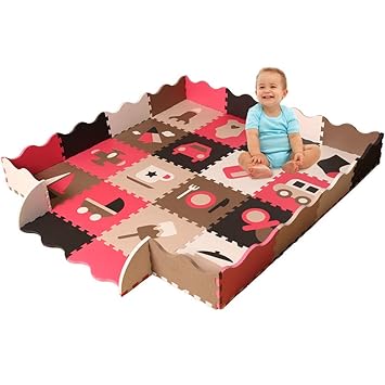 baby foam play mat with fence