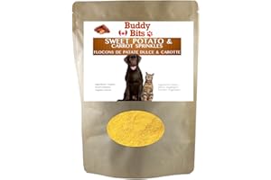 Sweet Potato & Carrot Sprinkles | Made in Canada Buddy Bites Natural | Add to Food | Grain Free Low Calorie Vegetarian Vegan 
