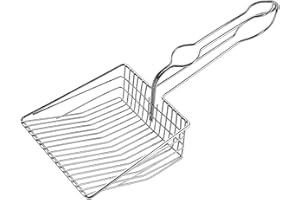 PANDAAR Metal Cat Litter Scoop,Scoop Away Cat Litter,Fast Litter Scoop with Long Handle,Kitty Litter Scoop Deep Shovel|Lightweight| Heavy Duty|Non-Stick