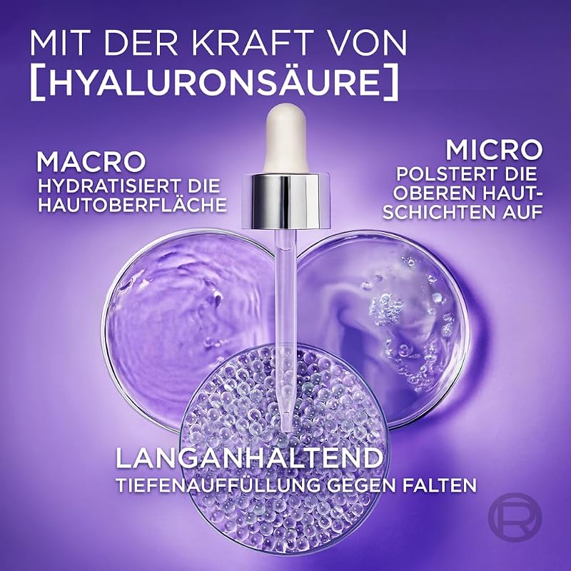 L'Oréal Paris Aufpolsterndes XXL Serum für Frauen: für Faltenminderung & jugendlich und praller aussehende Haut mit [1,5% Hyaluronsäure], Revitalift Filler, 1x 50ml[Exklusiv bei Amazon]